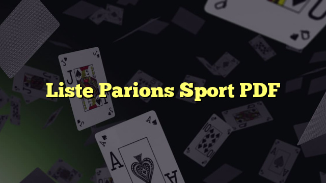 Liste Parions Sport PDF